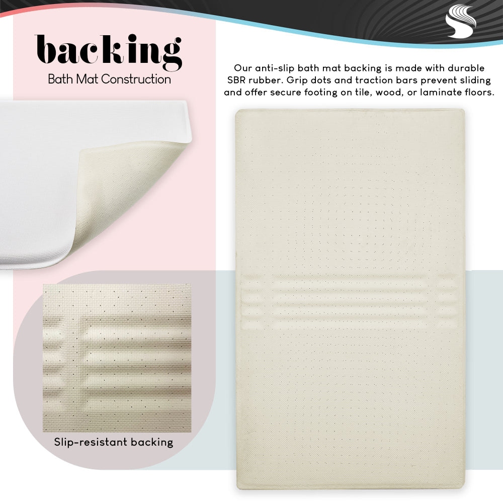 Lettered and Lined Baby Pink You Look So Good Plush Bathroom Floor Mat