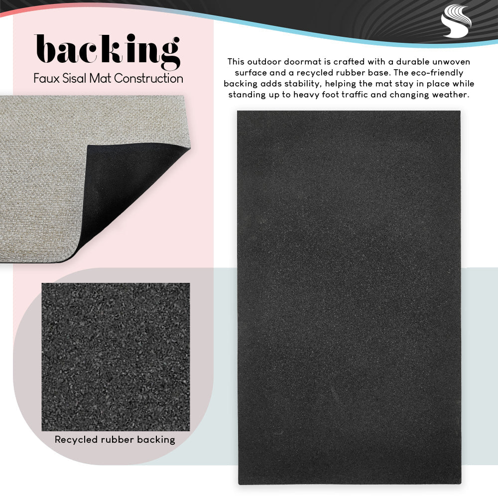 Marcus Prime Welcome with Dog Bones Outdoor Faux Sisal Door Mat