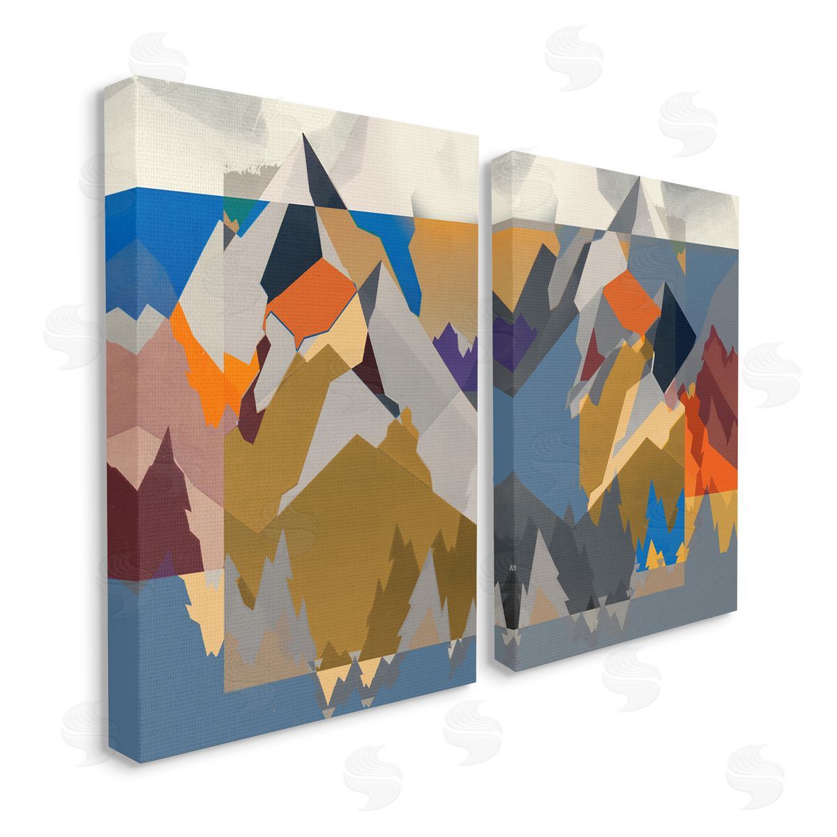Jennifer Goldberger Geometric Mountain Shape Abstract Canvas Wall Art Print