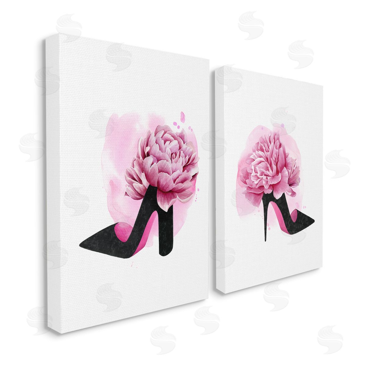 Grace Popp Flower Heel Pink Black Glam Fashion Canvas Wall Art Print