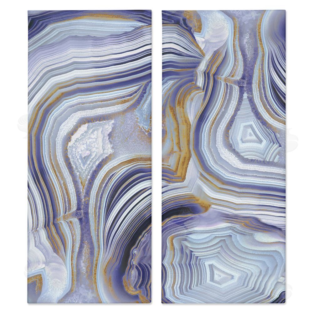 Danielle Carson Agate Crystal Pattern Gold Purple Abstract Canvas Wall Art Print