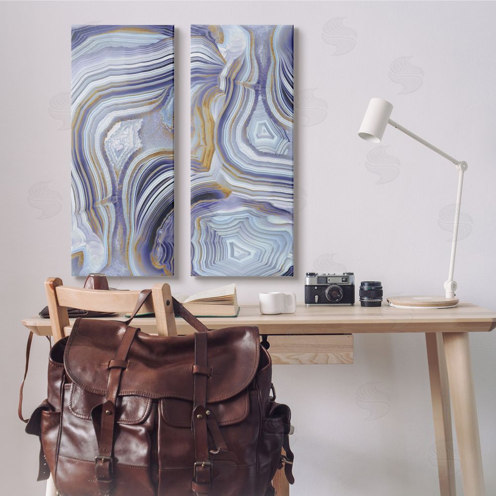 Danielle Carson Agate Crystal Pattern Gold Purple Abstract Canvas Wall Art Print in Room