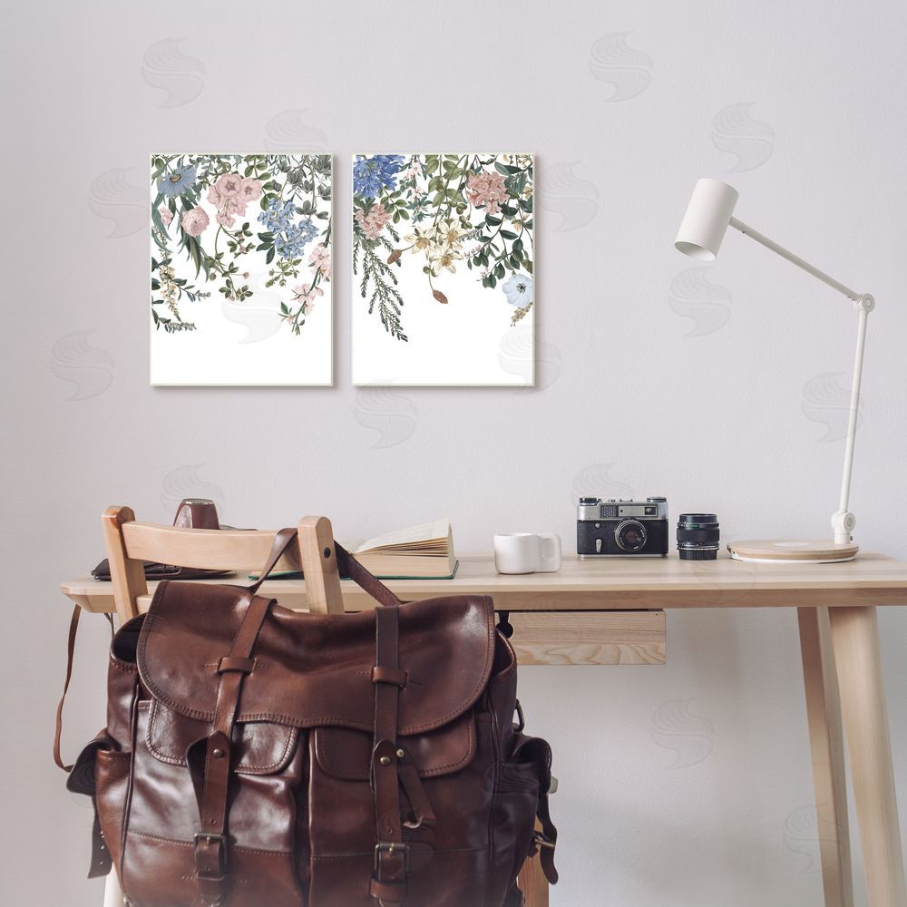 Wild Apple Portfolio Vintage Flower Vines Hanging Floral Canvas Wall Art Print in Room