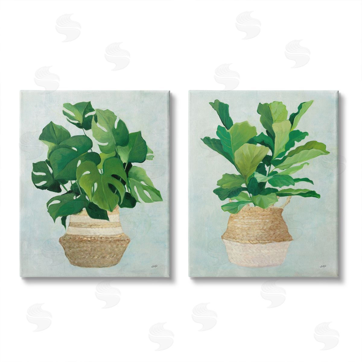 Julia Purinton Serene Monstera Indoor Plant Minimal Canvas Wall Art Print