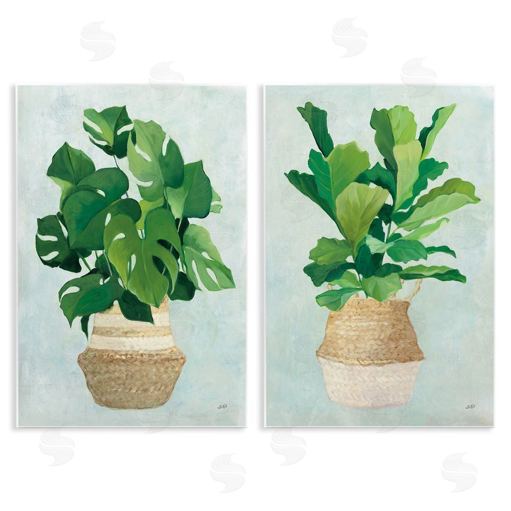 Julia Purinton Serene Monstera Indoor Plant Minimal Wooden Wall Plaque Art Print