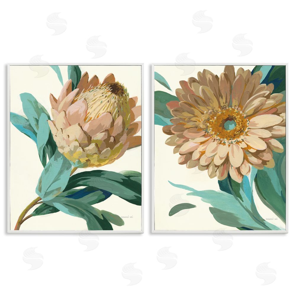 Danhui Nai Garden Flower Details Minimal White Framed Giclee Wall Art Print