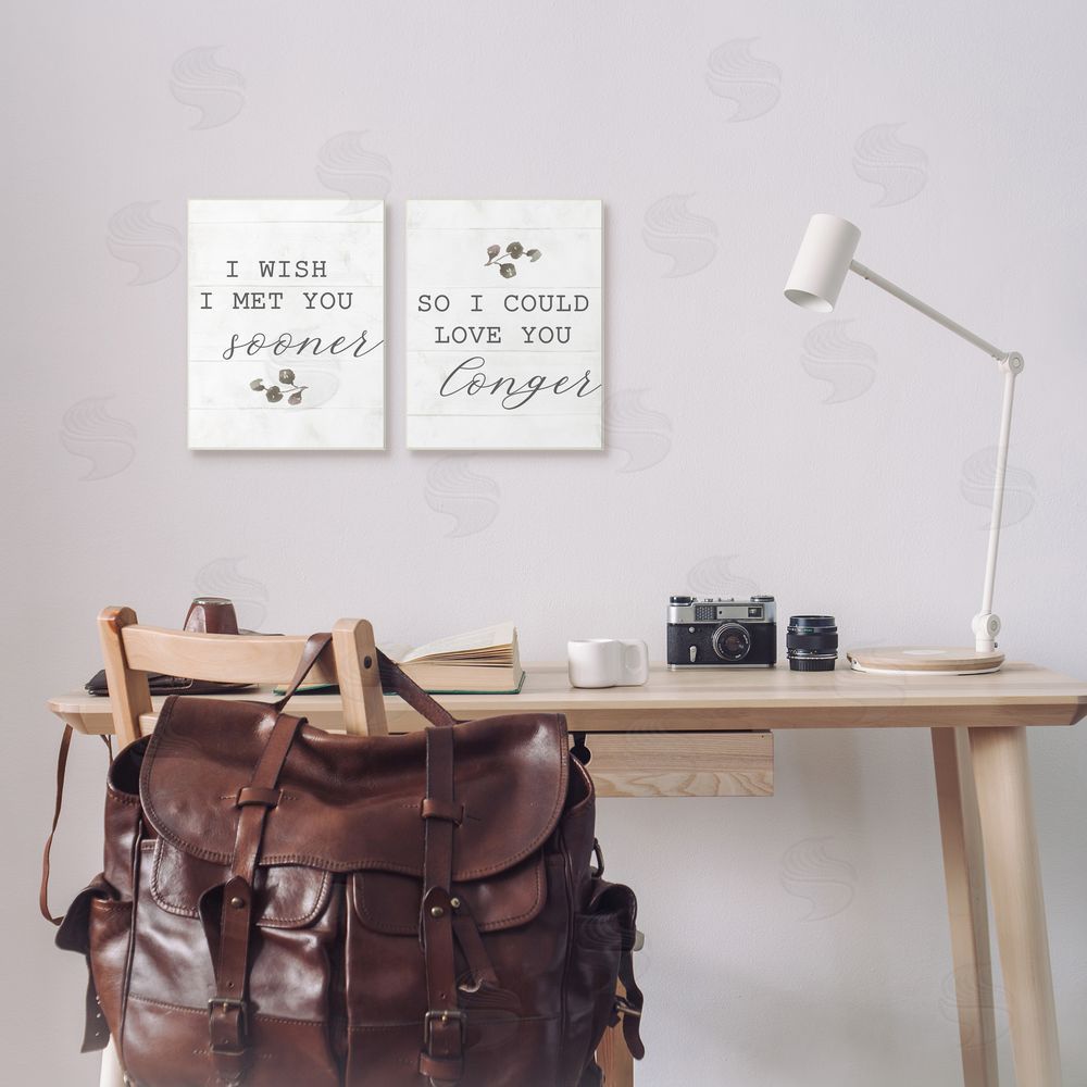 Stupell Studio Wish I met You Sooner Romantic Canvas Wall Art Print in Room