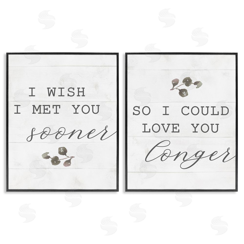 Stupell Studio Wish I met You Sooner Romantic Black Framed Giclee Wall Art Print