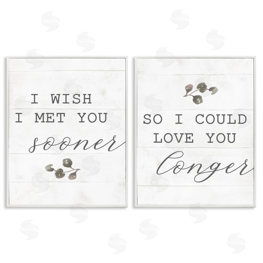 Stupell Studio Wish I met You Sooner Romantic White Framed Giclee Wall Art Print