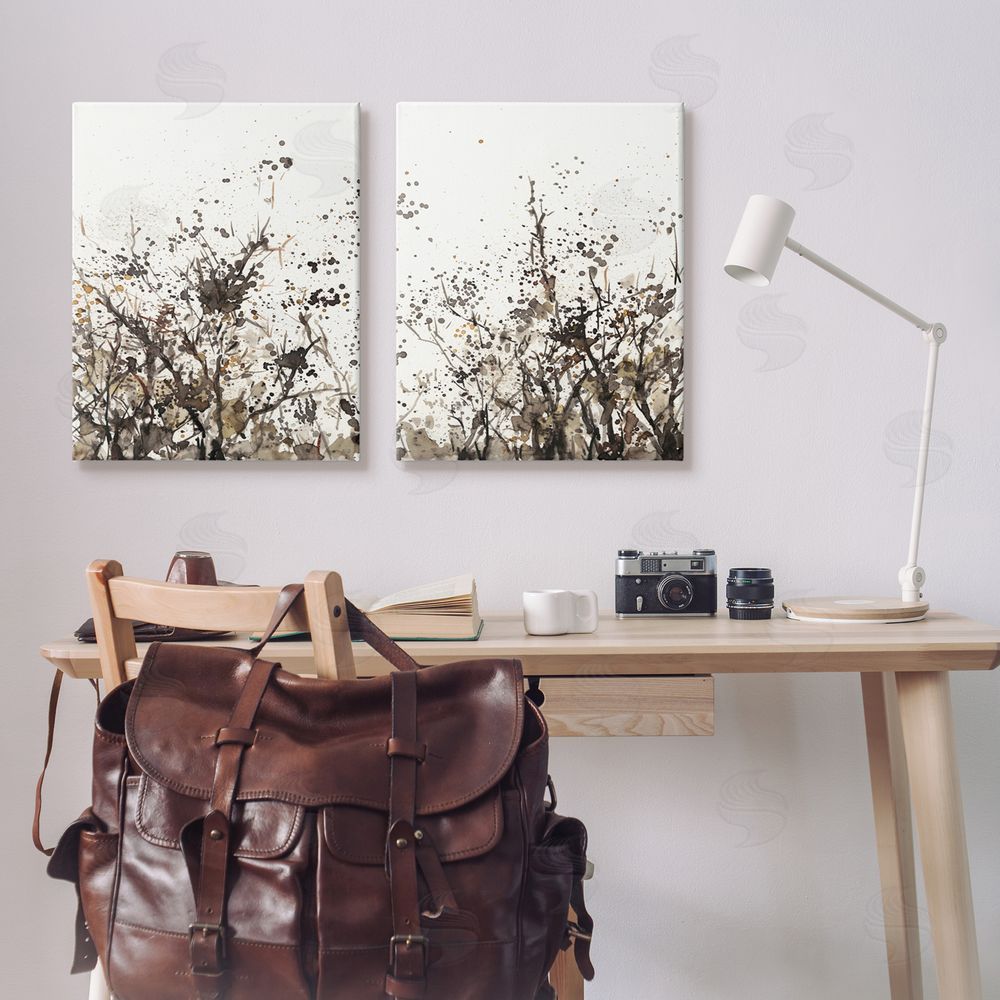 Samuel Dixon Watercolor Field of Grassy Weeds Canvas Wall Art Print in Room