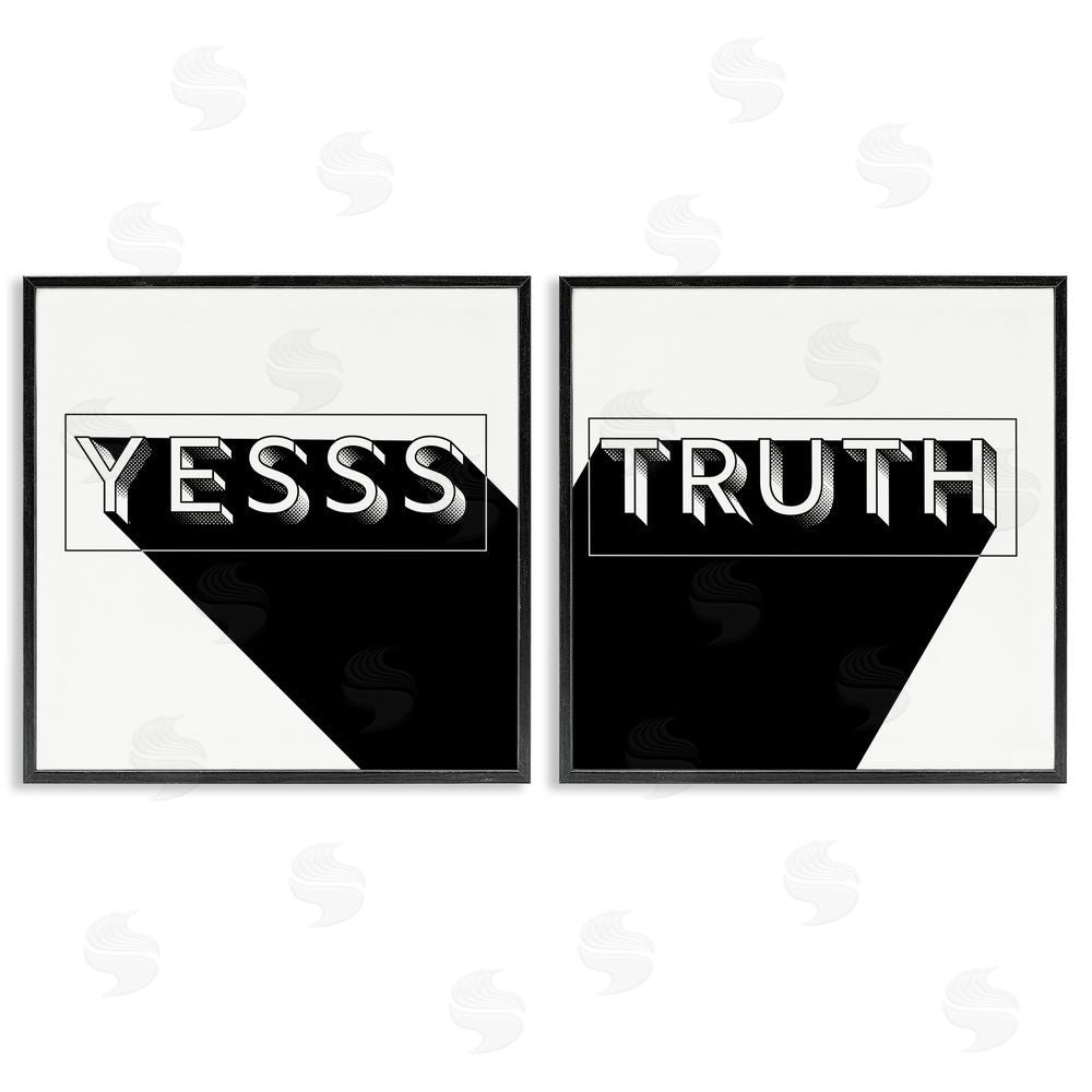Jarman Fagalde Yes Truth Bold Pop Typography Black Framed Giclee Wall Art Print