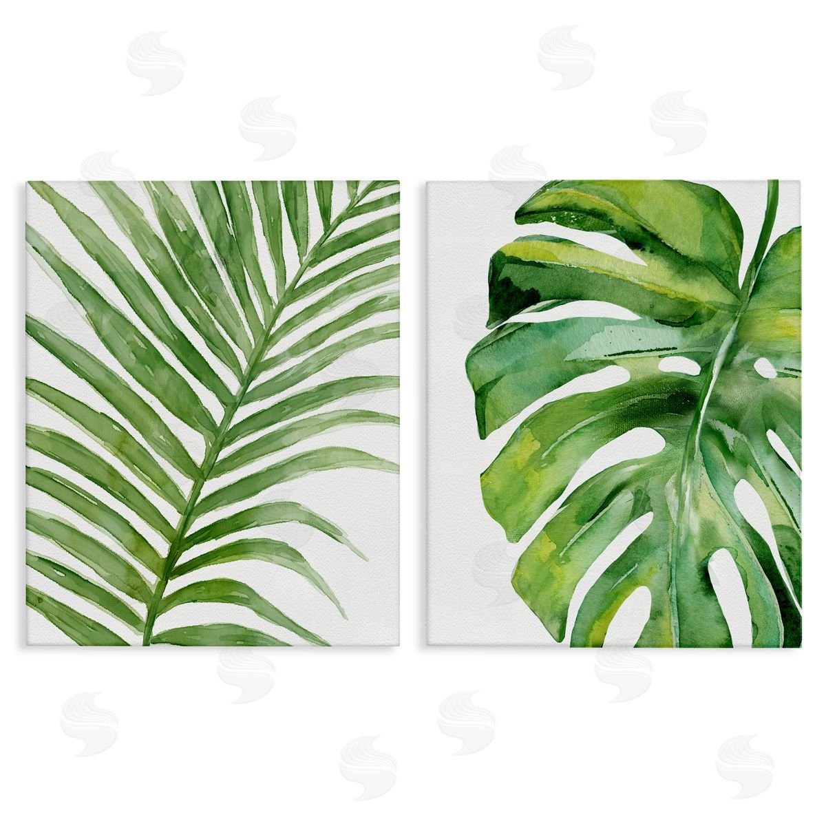 Minimal Tropical Green Palms Canvas Wall Art, Home Decor by Carson Lyons