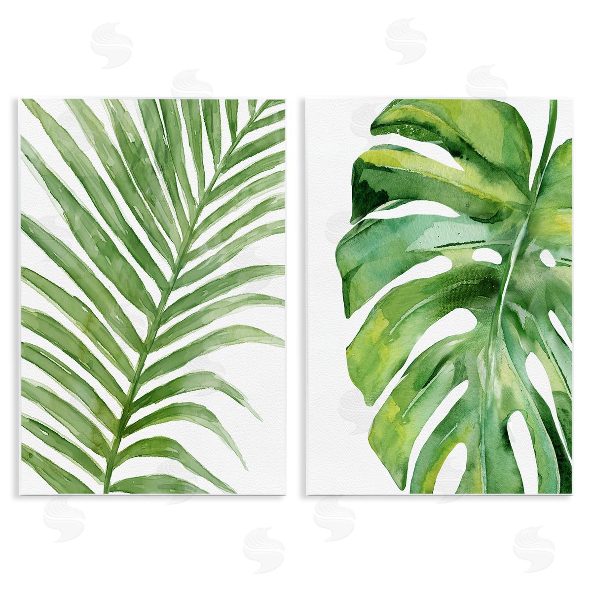 Minimal Tropical Green Palms Wood Plaque Wall Art, Home Decor by Carson Lyons