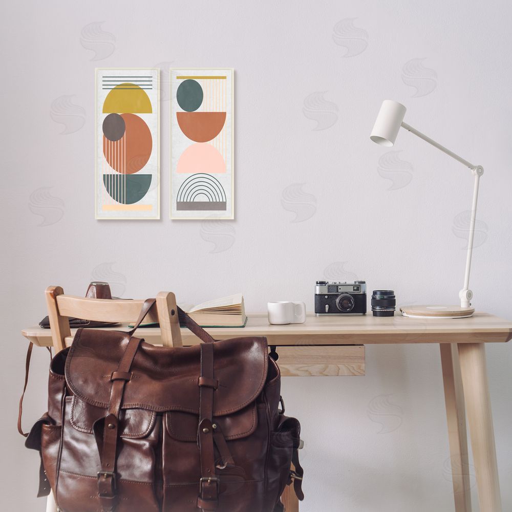 Melissa Wang Geometric Study of Lines Arches Circles Canvas Wall Art Print in Room