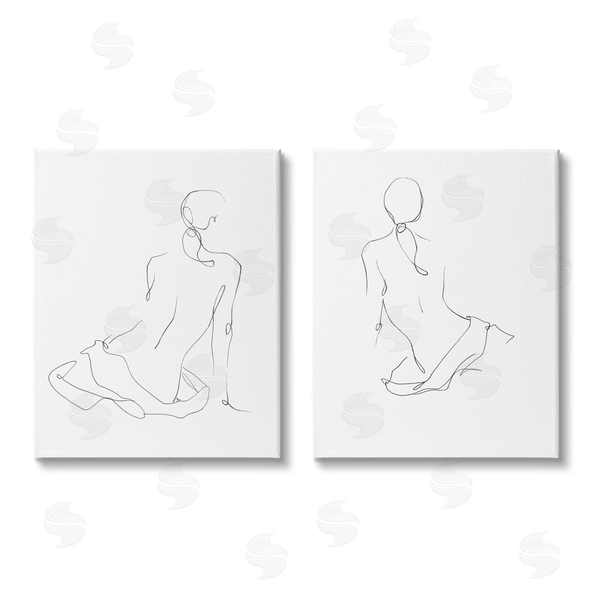 Ethan Harper Female Gesture Drawings Minimalist Canvas Wall Art Print