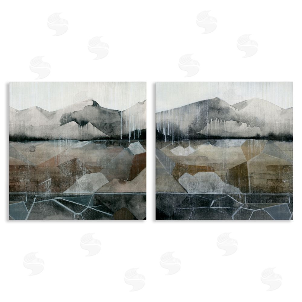 Grace Popp Rustic Mountain Landscape Geometric Canvas Wall Art Print
