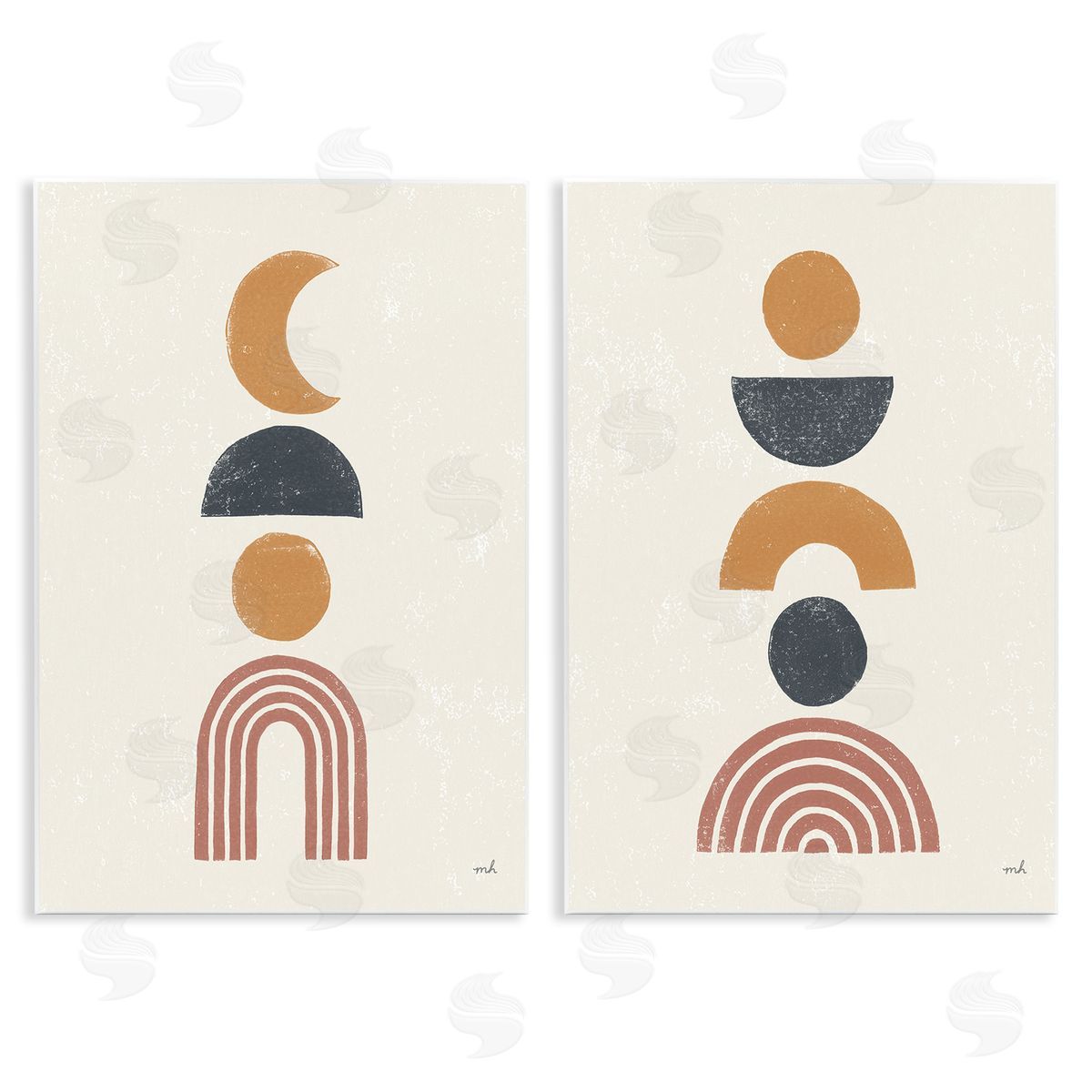 Sun and Moon Bohemian Symbols Wood Plaque Wall Art, Home Decor by Moira Hershey
