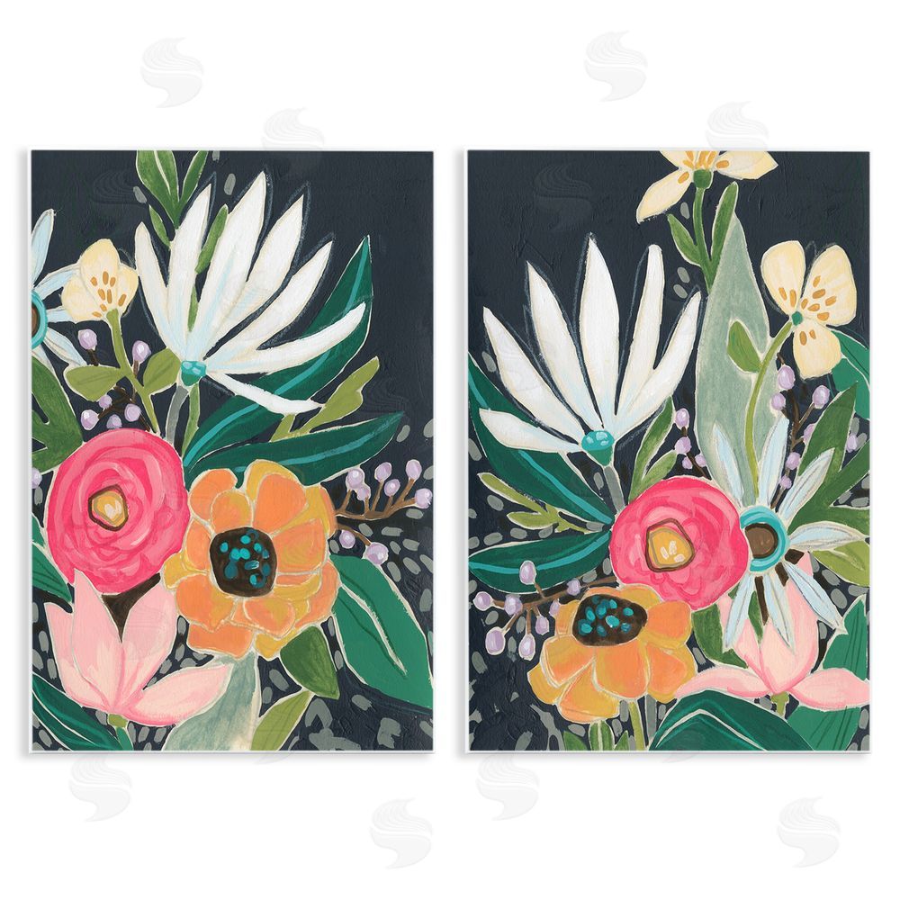 June Erica Vess Abstract Tropical Whimsical Flower Petals Wooden Wall Plaque Art Print