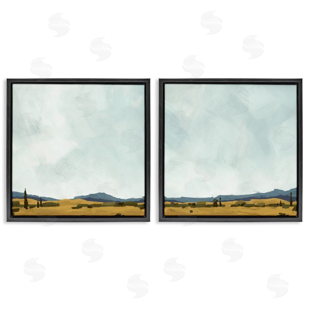 Jacob Green Mountain Meadow Landscape Countryside Black Floating Frame Canvas Wall Art Print
