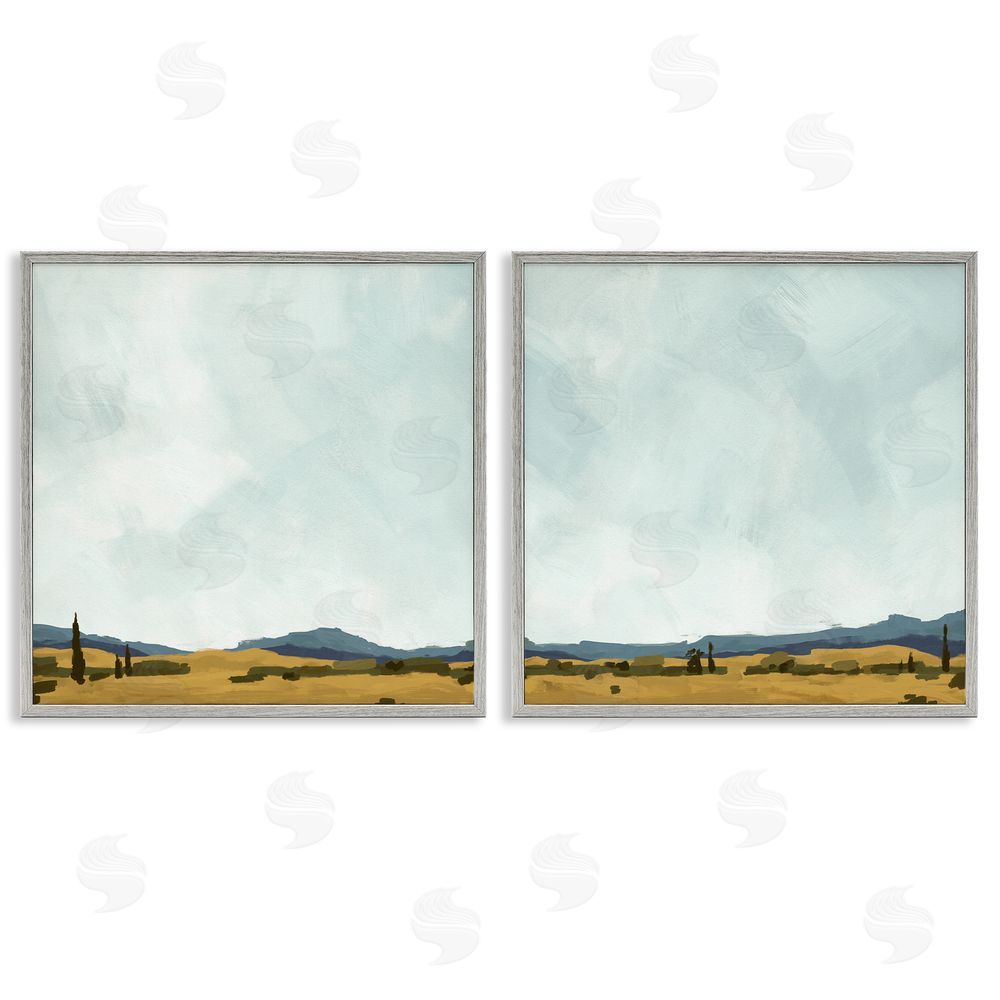 Jacob Green Mountain Meadow Landscape Countryside Gray Framed Giclee Wall Art Print