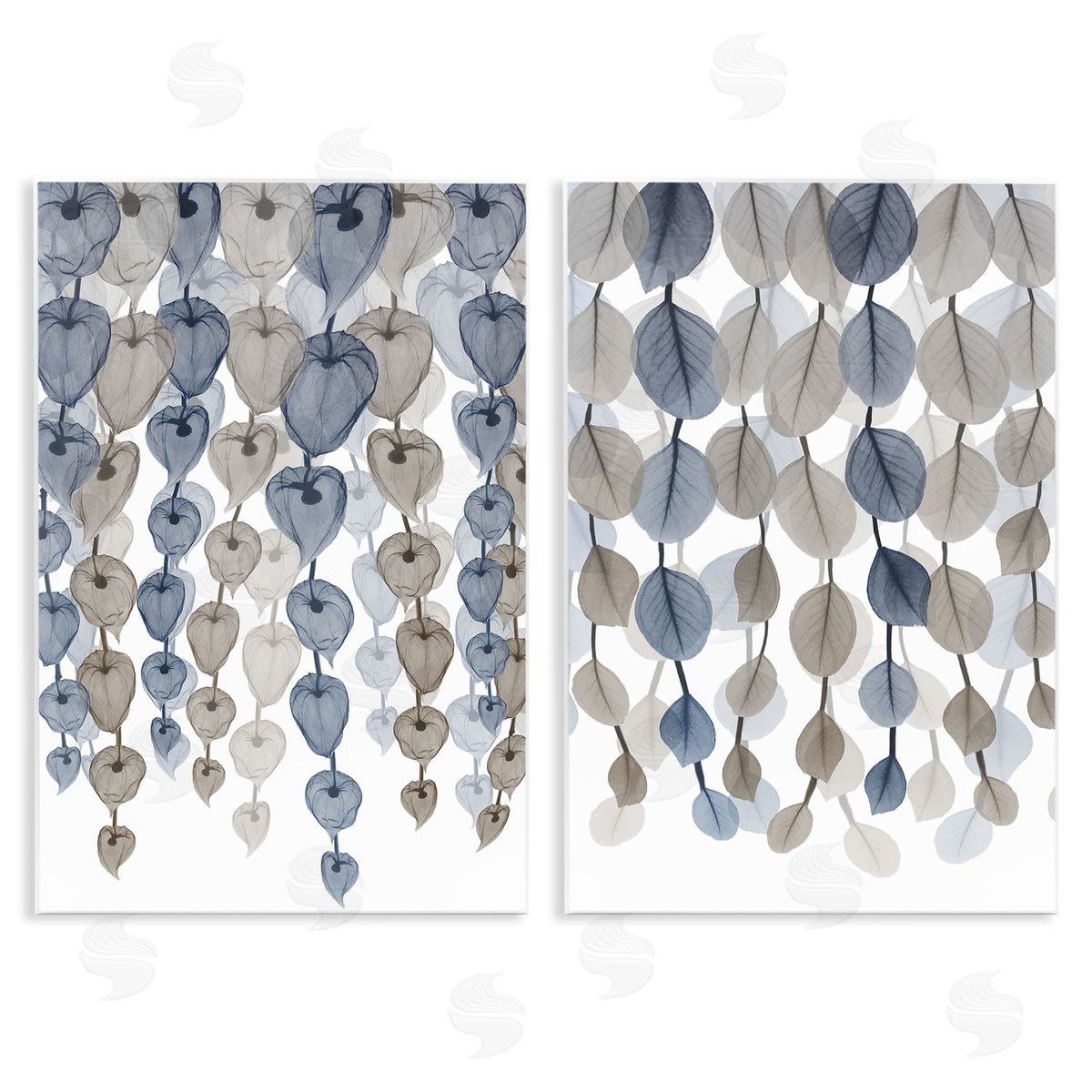 Falling Vines Neutral Leaves Wood Plaque Wall Art, Home Decor by Albert Koetsier