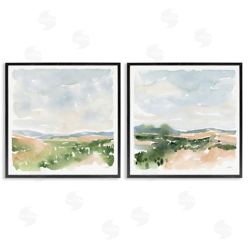 Katrina Pete Gentle Tree Meadow Soft Watercolor Black Framed Giclee Wall Art Print