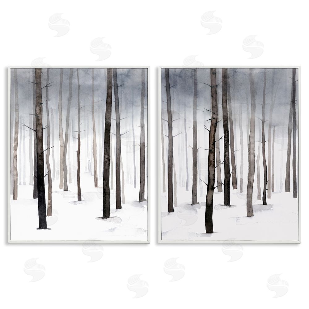 Grace Popp Winter Snow Tree Forest Haze Eerie Cold  White Framed Giclee Wall Art Print