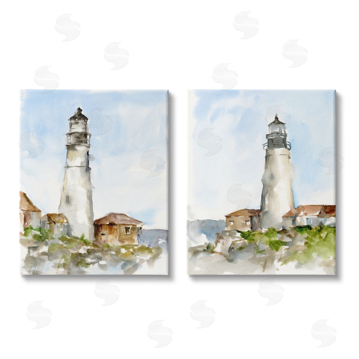 Ethan Harper Coastal Cliffside Lighthouse Study Canvas Wall Art Print