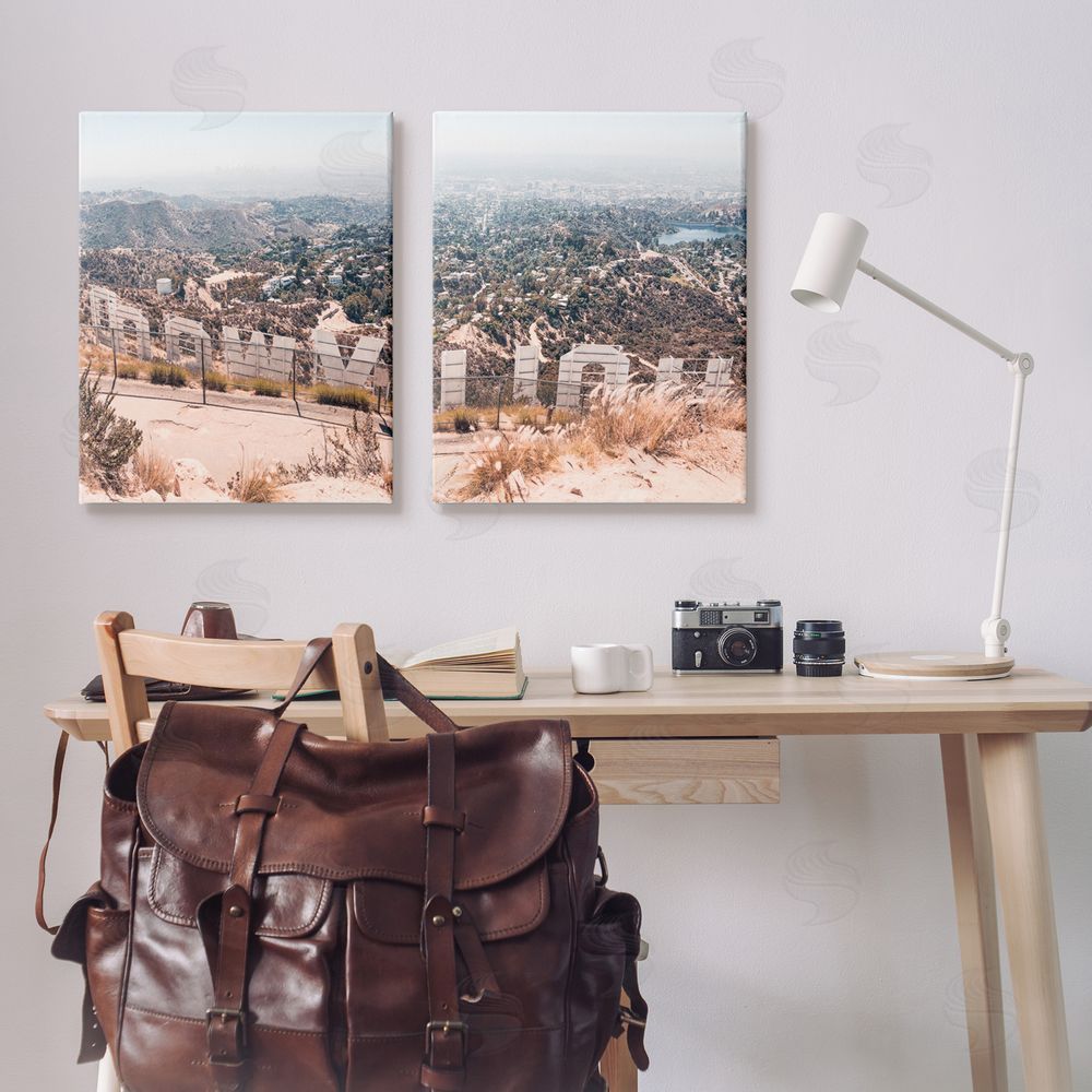 Natalie Carpentieri California Film Capital West Coast Hills Cityscape Canvas Wall Art Print in Room