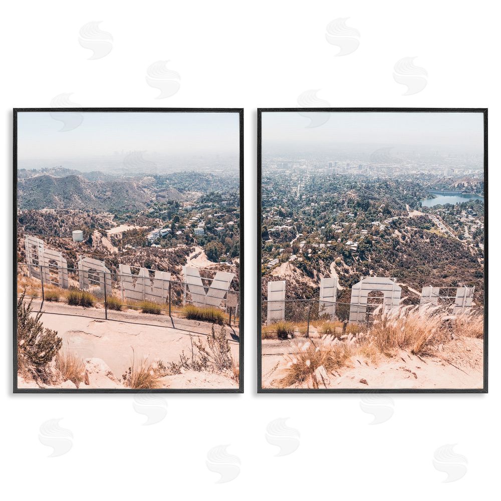 Natalie Carpentieri California Film Capital West Coast Hills Cityscape Black Framed Giclee Wall Art Print