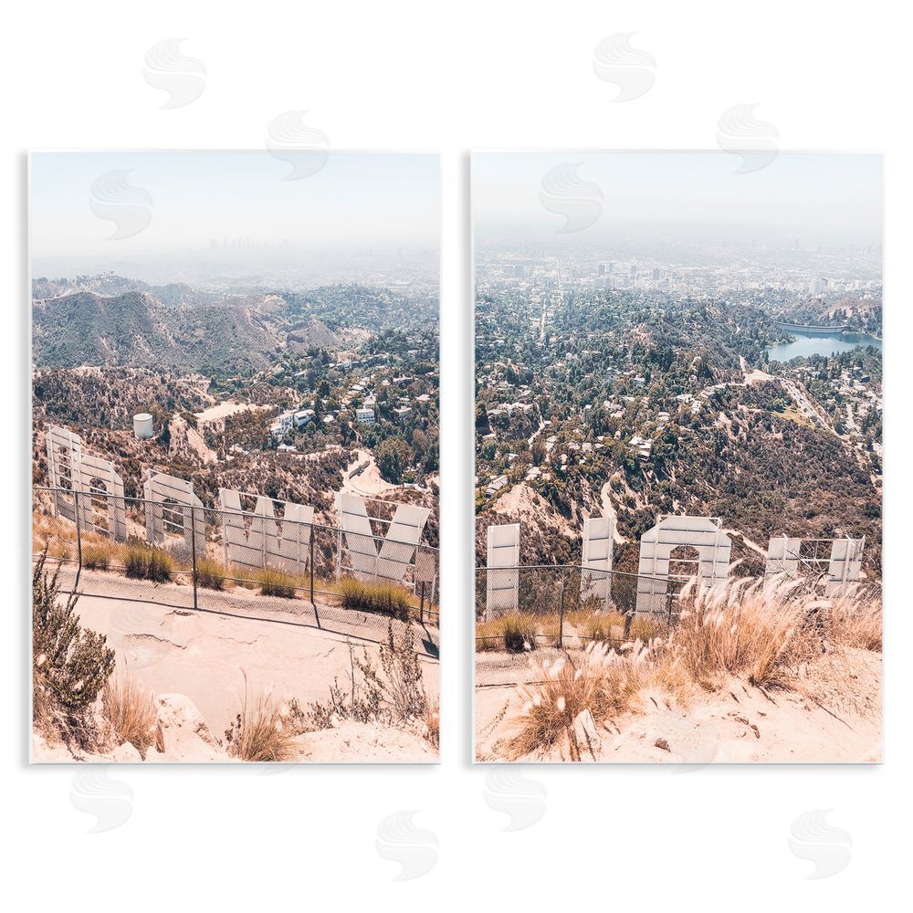 Natalie Carpentieri California Film Capital West Coast Hills Cityscape Wooden Wall Plaque Art Print
