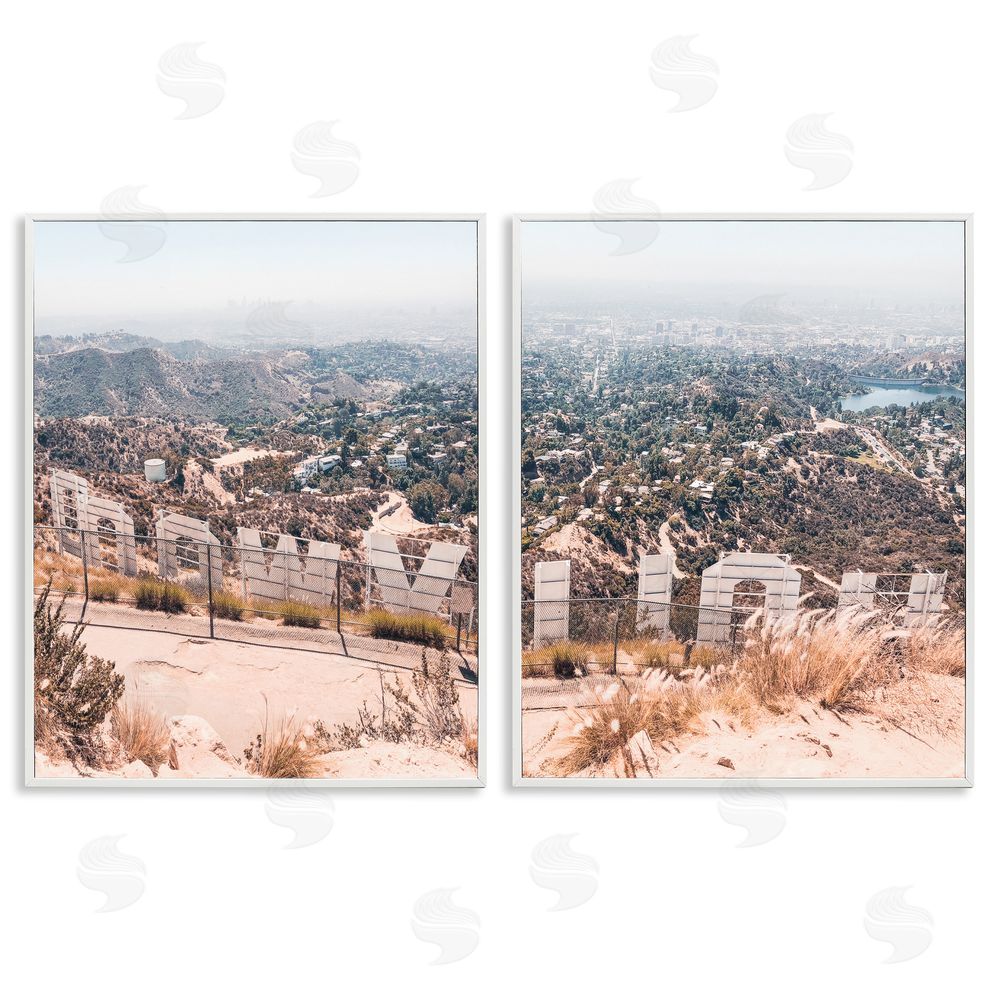 Natalie Carpentieri California Film Capital West Coast Hills Cityscape White Framed Giclee Wall Art Print