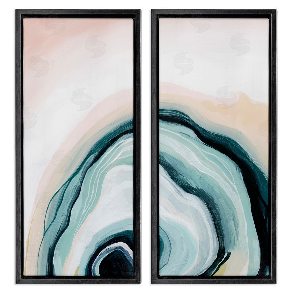 Grace Popp Abstract Seashell Interior Round Curves Black Floating Frame Canvas Wall Art Print
