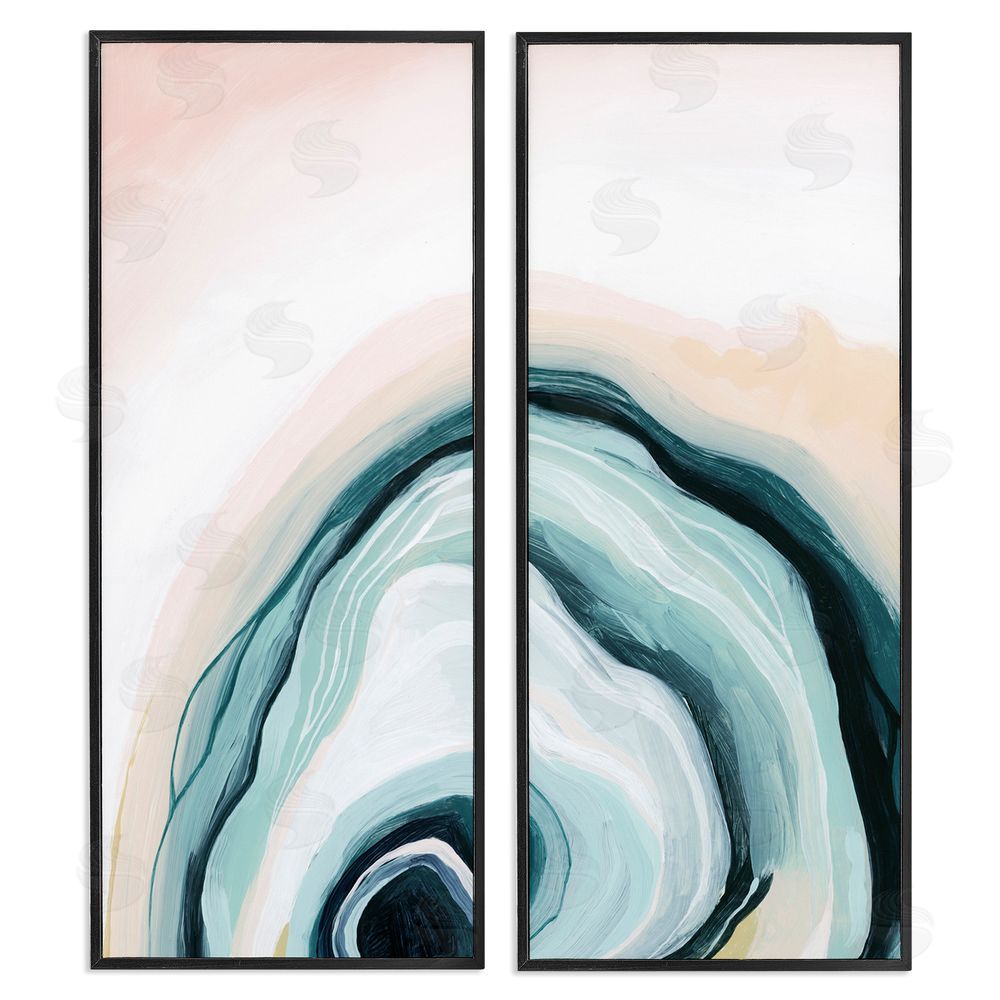 Grace Popp Abstract Seashell Interior Round Curves Black Framed Giclee Wall Art Print