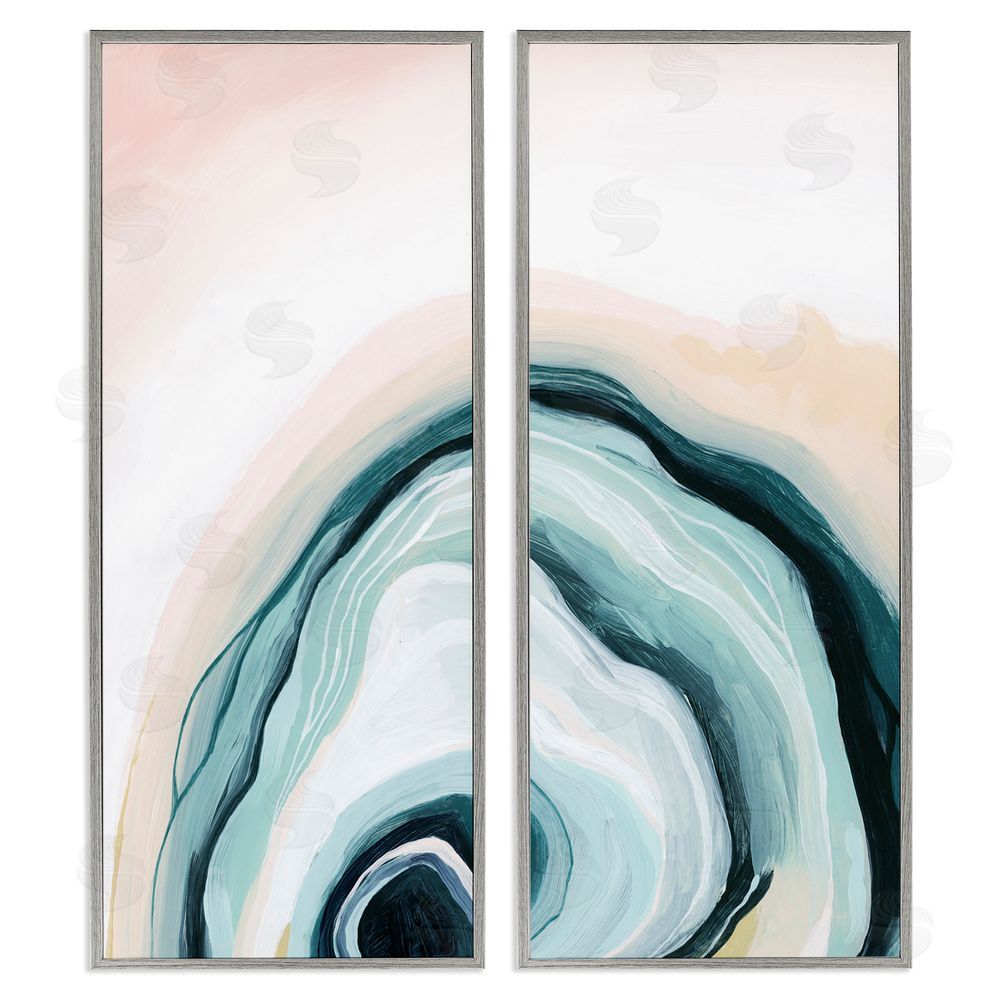 Grace Popp Abstract Seashell Interior Round Curves Gray Framed Giclee Wall Art Print