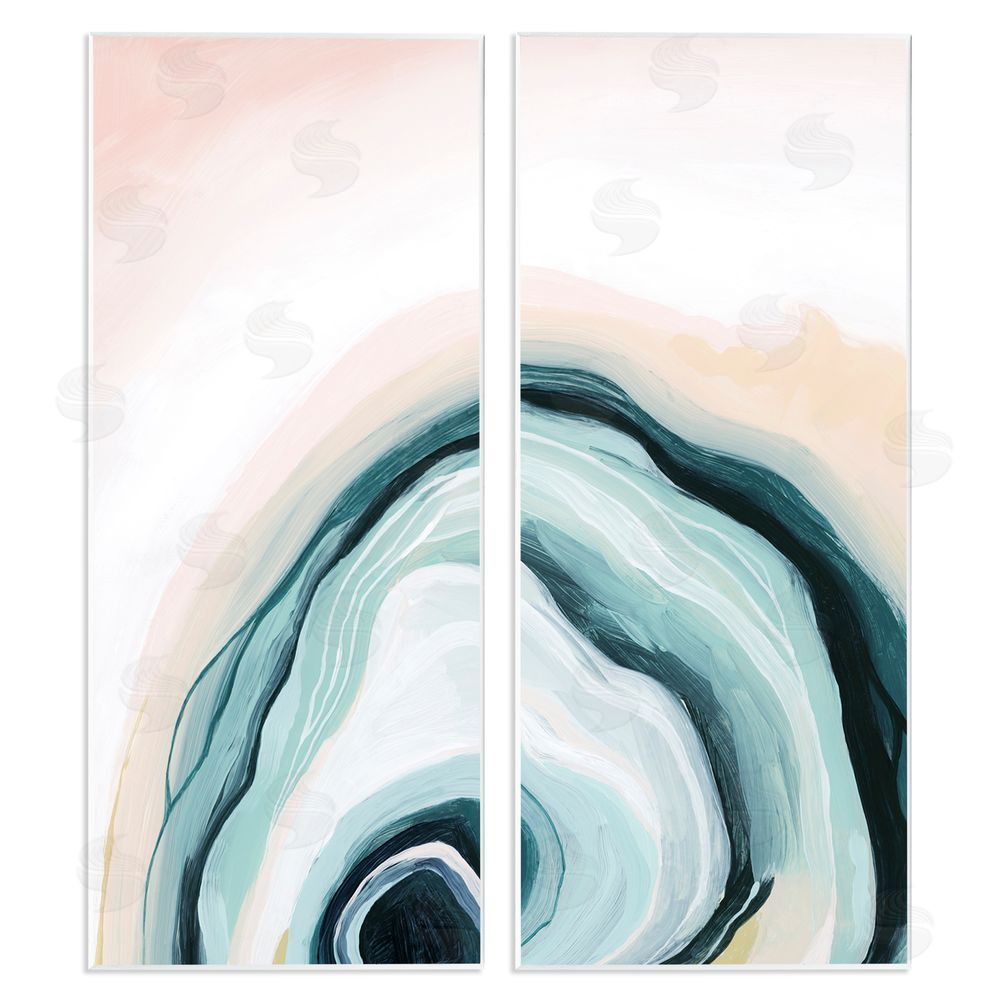 Grace Popp Abstract Seashell Interior Round Curves Wooden Wall Plaque Art Print