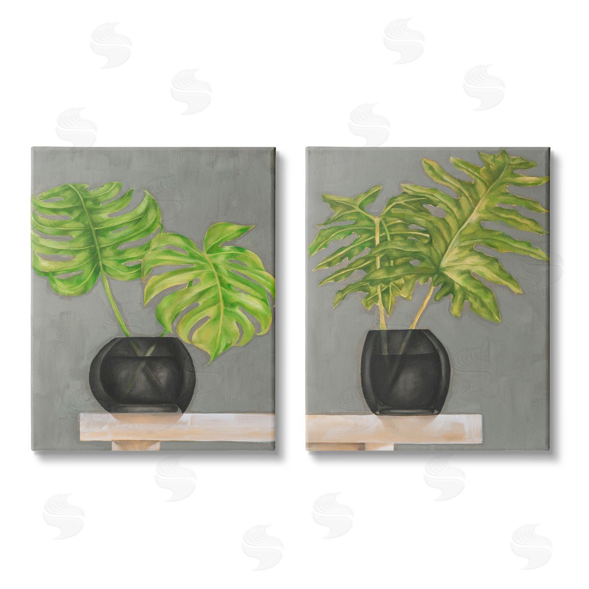 Jennifer Goldberger Tropical Plant Fronds Monstera Interior Canvas Wall Art Print