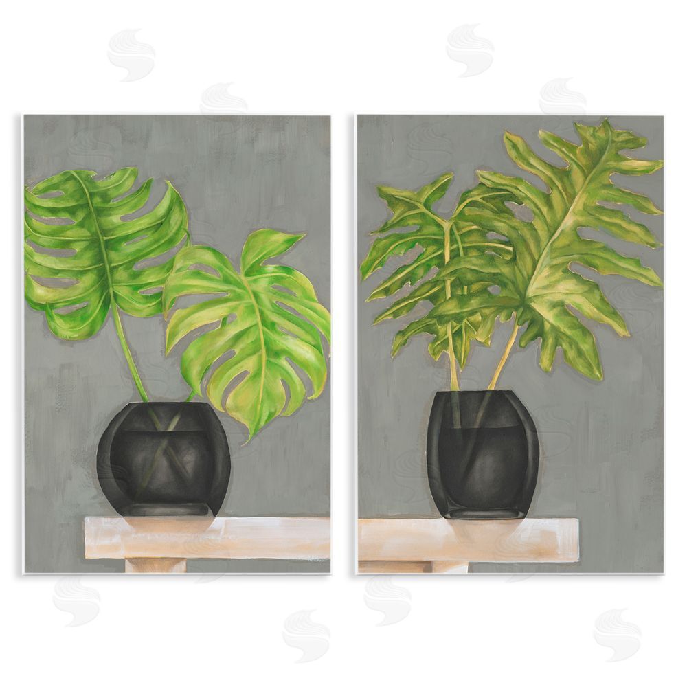 Jennifer Goldberger Tropical Plant Fronds Monstera Interior Wooden Wall Plaque Art Print
