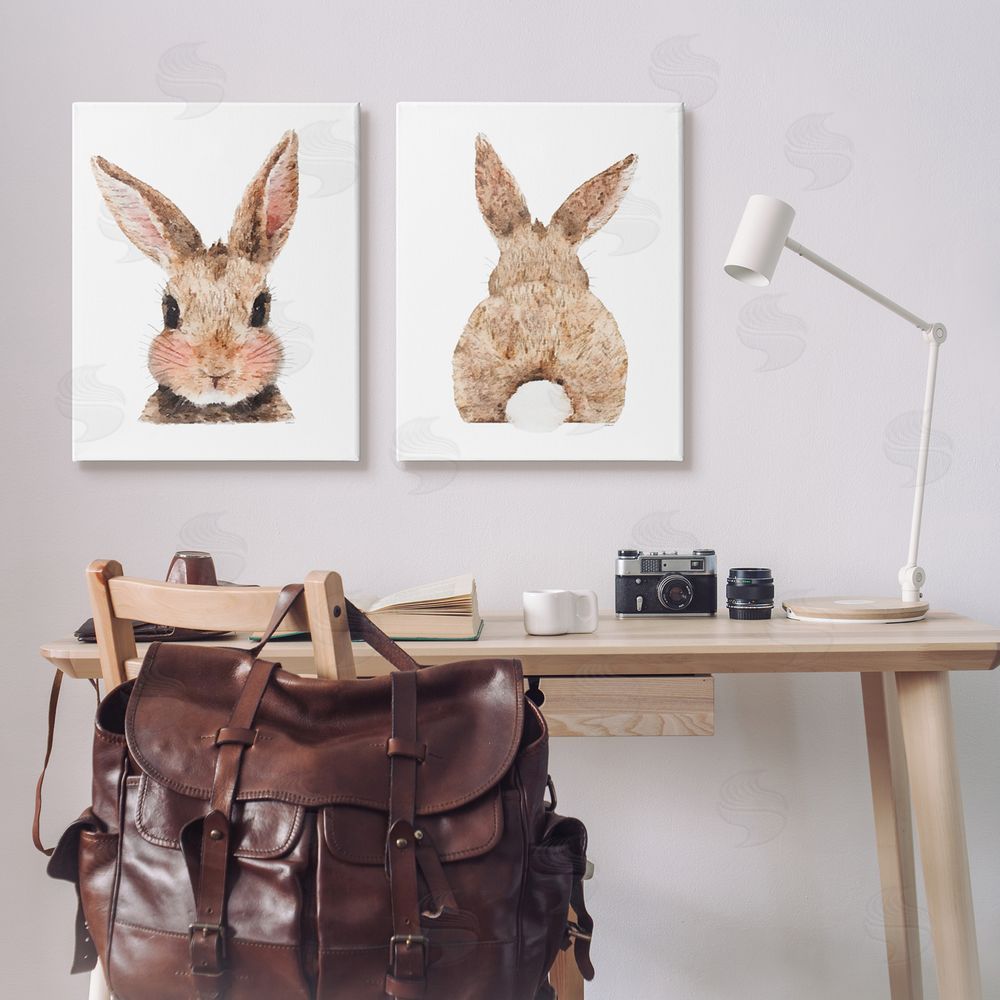 Amanda Greenwood Cute Bunny Blushing Rabbit Canvas Wall Art Print in Room