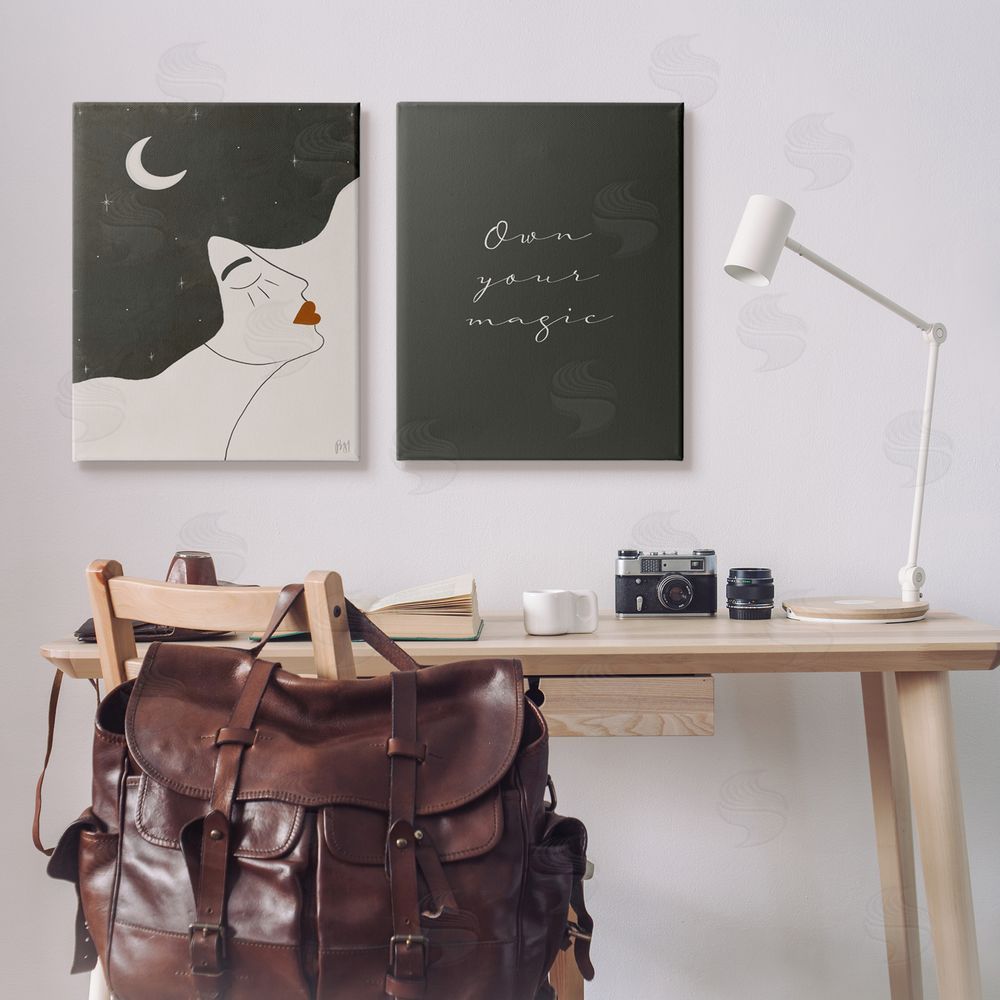 Birch & Ink Own Your Magic Abstract Starry Night Canvas Wall Art Print in Room