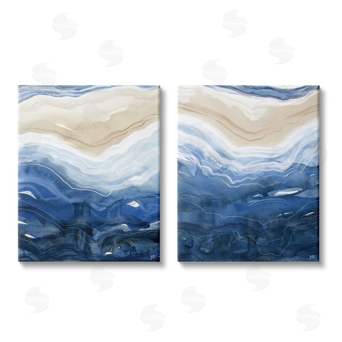 Jackie Quigley Abstract Ocean Geode Landscape Canvas Wall Art Print