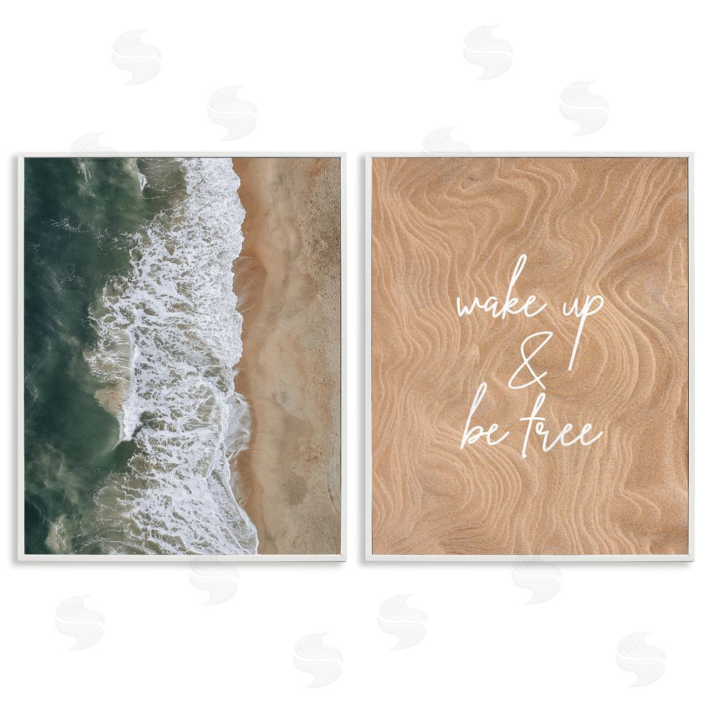 Birch & Ink Be Free Incoming Beach Tide White Framed Giclee Wall Art Print