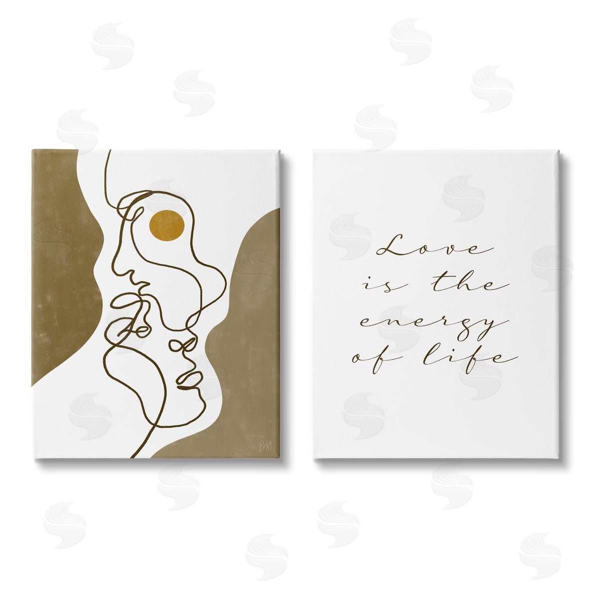 Birch & Ink Love Is Energy Abstract Faces Couple Canvas Wall Art Print