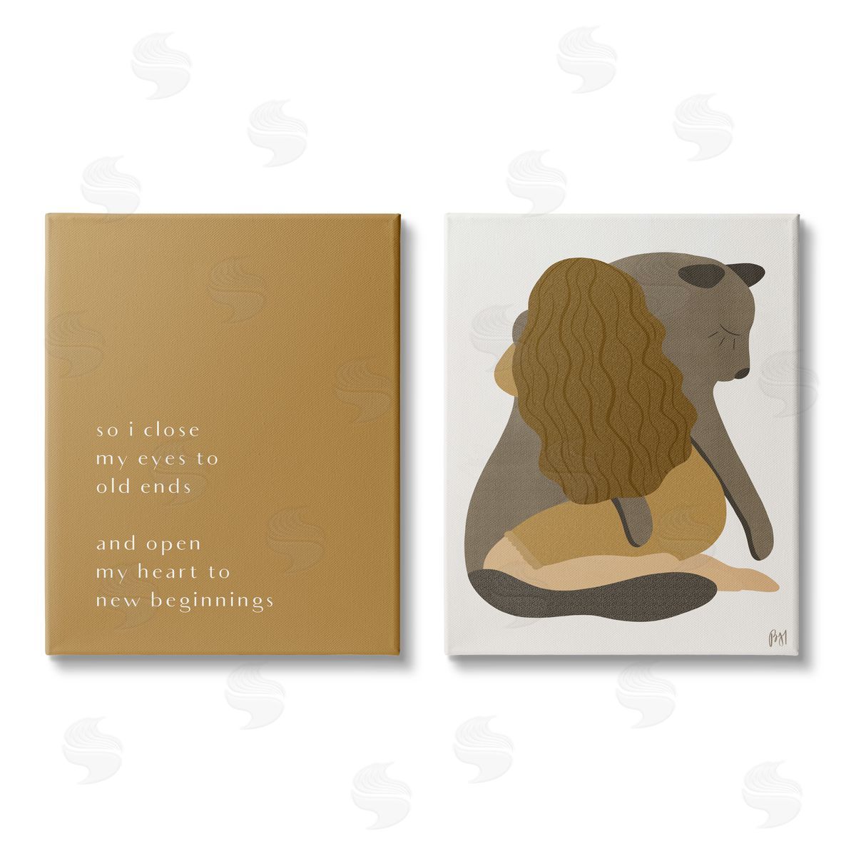 Birch & Ink Open Heart New Beginnings Woman & Seal Canvas Wall Art Print