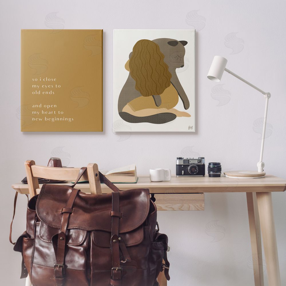 Birch & Ink Open Heart New Beginnings Woman & Seal Canvas Wall Art Print in Room