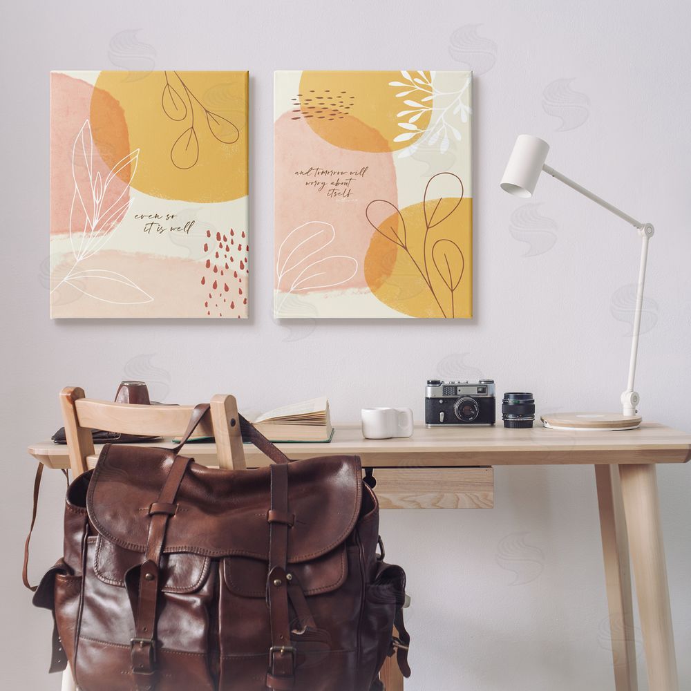 Tammy Apple Even So & Tomorrow Abstract Foliage Canvas Wall Art Print in Room