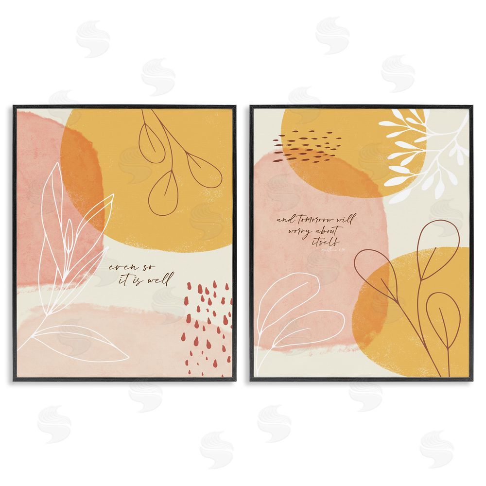 Tammy Apple Even So & Tomorrow Abstract Foliage Black Framed Giclee Wall Art Print