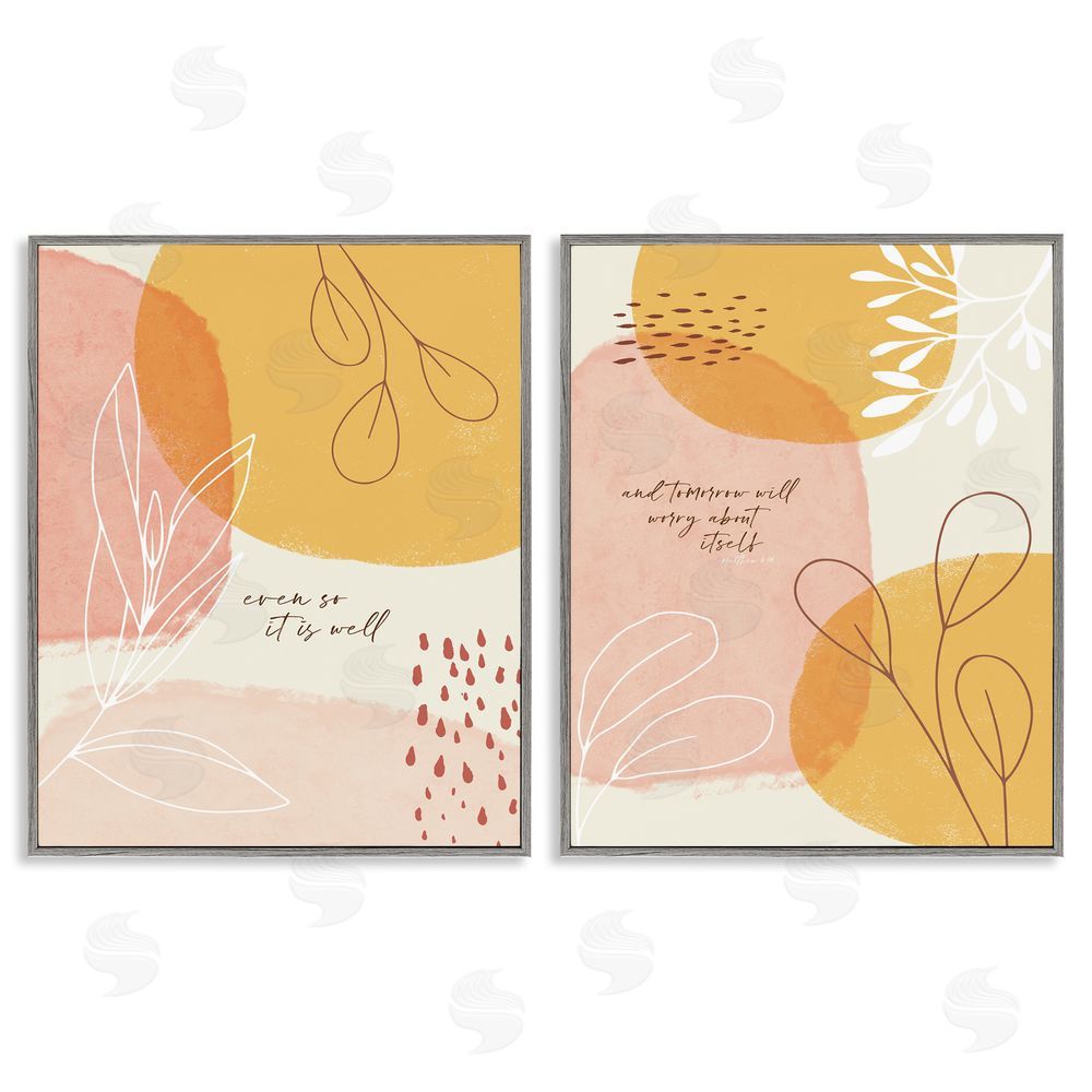 Tammy Apple Even So & Tomorrow Abstract Foliage Gray Framed Giclee Wall Art Print