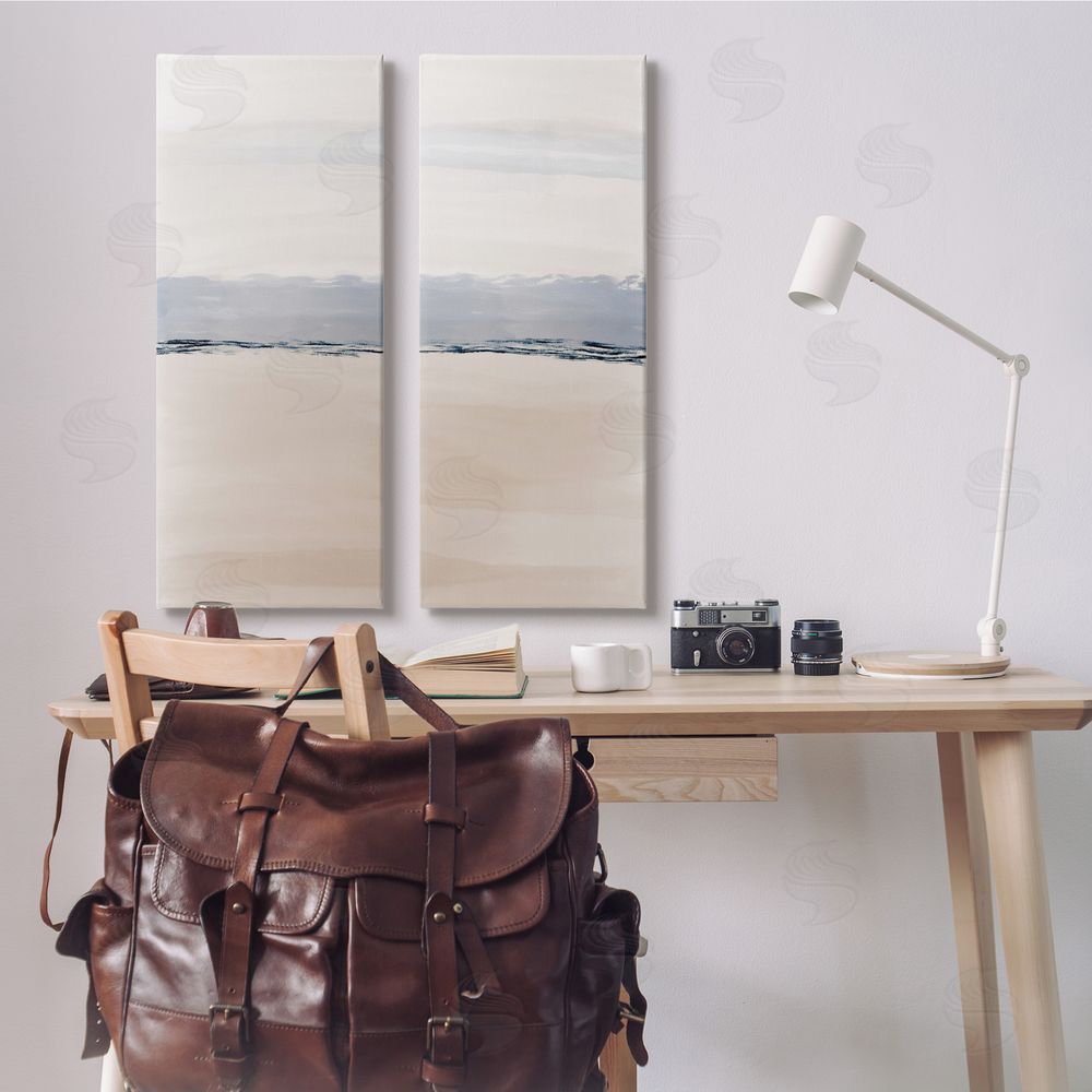 Emily Navas Abstract Nautical Shoreline Landscape Canvas Wall Art Print in Room