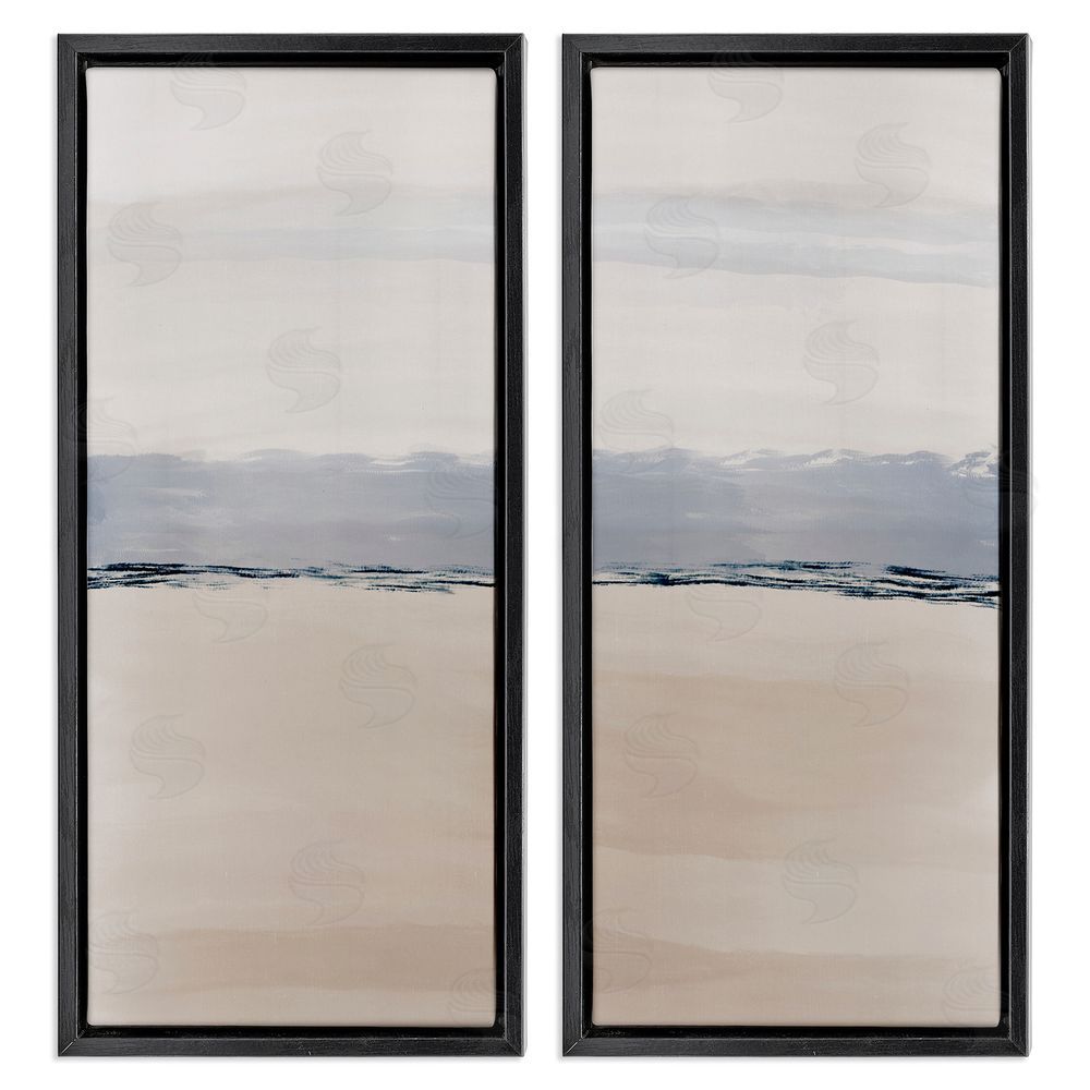 Emily Navas Abstract Nautical Shoreline Landscape Black Floating Frame Canvas Wall Art Print